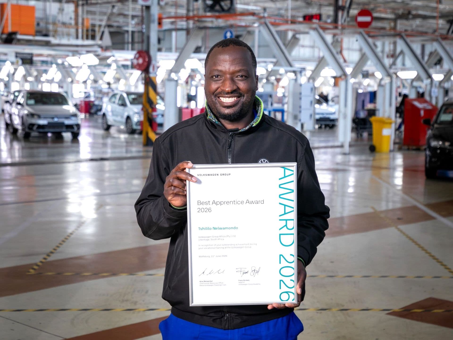 Global spotlight on VWGA apprentice Tshililo Nelwamondo