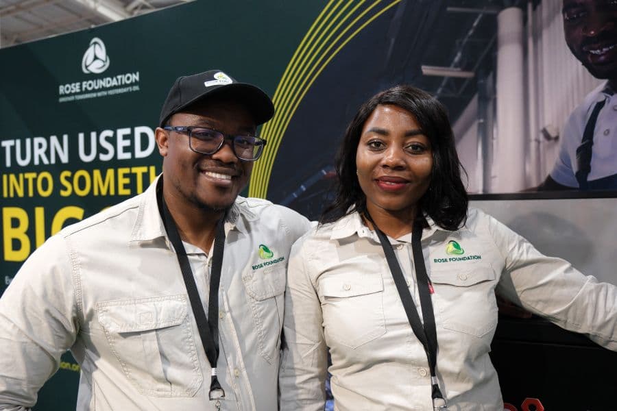 Mahlodi Mahlase and Lihle Mqayi, representatives for the Rose Foundation at the Automechanika exhibition. October 28, 2026