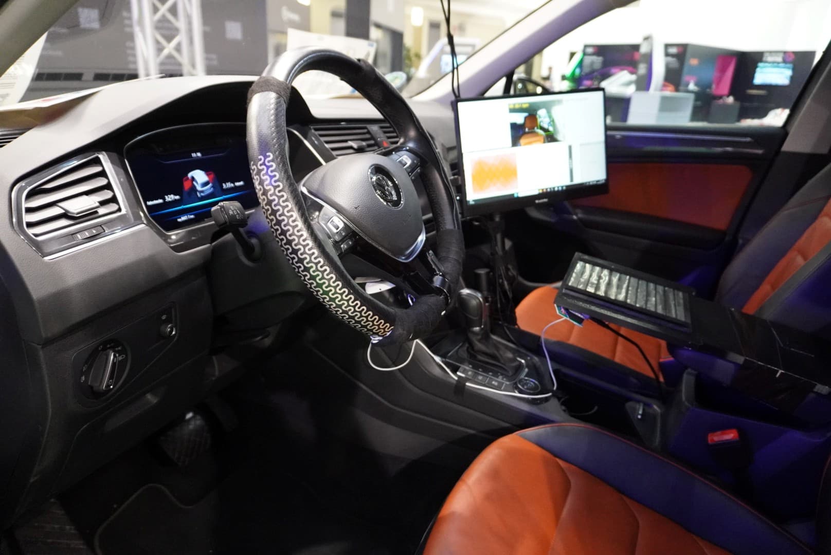 Several sensors are built into the vehicle steering wheel and seat belt and multiple cameras also keep watch.